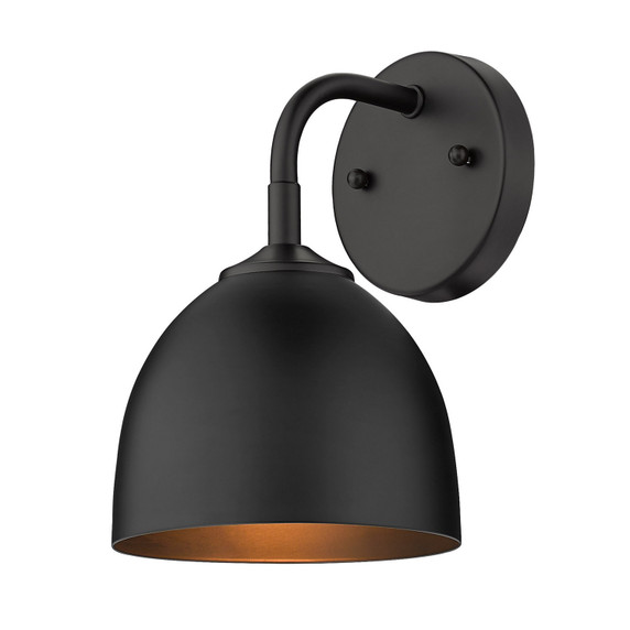 Sconces Directional/Cylinder by Golden ( 62 | 6956-1W BLK-BLK Zoey ) 