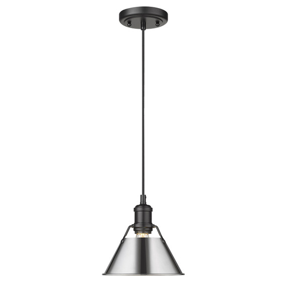 Mini Pendants Metal Shade by Golden ( 62 | 3306-S BLK-CH Orwell ) 