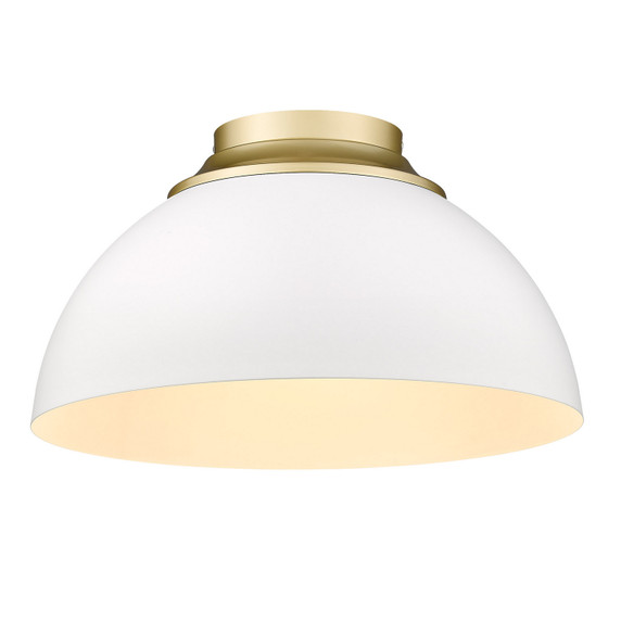 Flush Mounts Metal Shade by Golden ( 62 | 6956-FM OG-WHT Zoey ) 