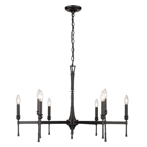 Mid. Chandeliers Candle by Golden ( 62 | 3509-9 BLK Landon ) 