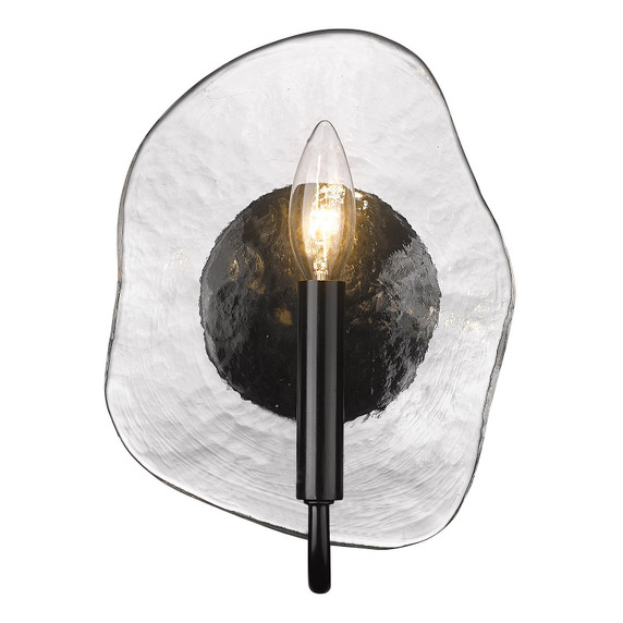 Sconces Single Candle by Golden ( 62 | 1140-1W BLK-HWG Samara ) 