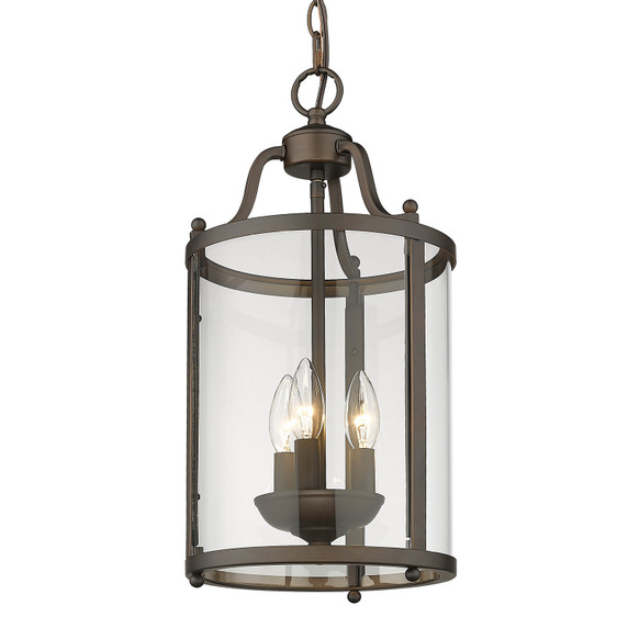 Foyer/Hall Lanterns Glass w/Frame by Golden ( 62 | 1157-3P RBZ Payton ) 