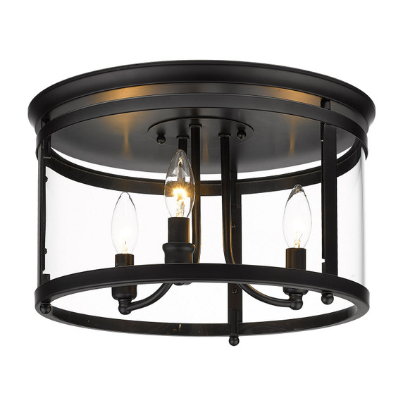 Flush Mounts Cage Style by Golden ( 62 | 1157-FM BLK Payton ) 
