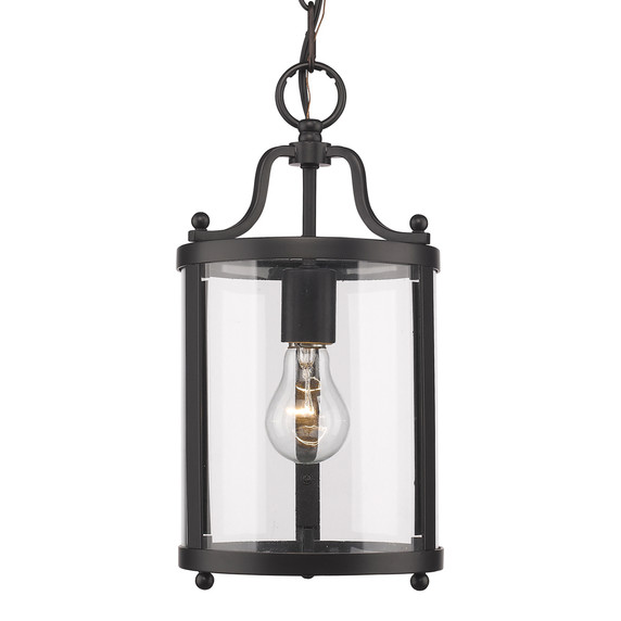 Foyer/Hall Lanterns Glass w/Frame by Golden ( 62 | 1157-M1L BLK Payton ) 