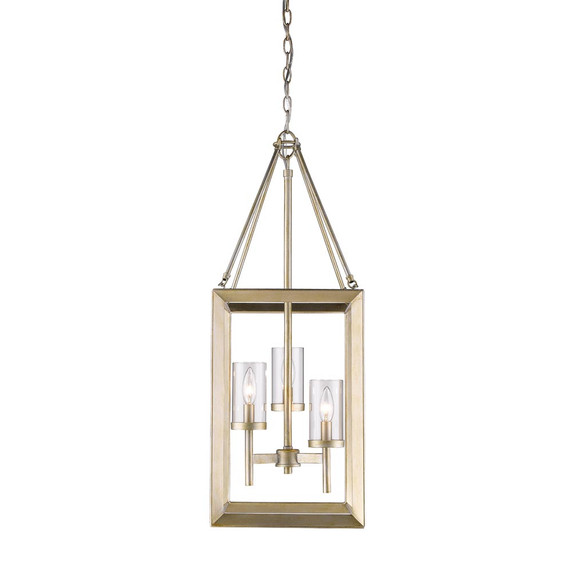 Foyer/Hall Lanterns Open Frame by Golden ( 62 | 2073-3P WG-CLR Smyth ) 