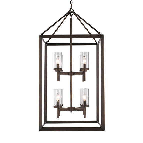 Foyer/Hall Lanterns Open Frame by Golden ( 62 | 2073-8P GMT-CLR Smyth ) 