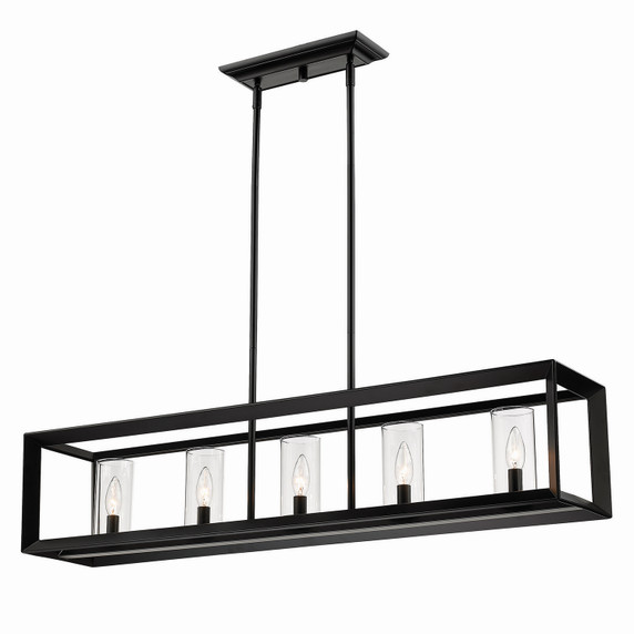 Linear/Island 4 Light + by Golden ( 62 | 2073-LP BLK-CLR Smyth ) 