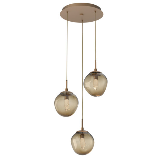 Mini Pendants 3 Light Cluster by Hammerton Studio ( 404 | CHB0066-03-NB-GB-C01-L3 Aster ) 
