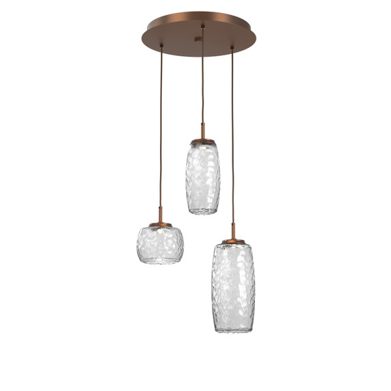 Mini Pendants 3 Light Cluster by Hammerton Studio ( 404 | CHB0091-03-BB-C-C01-L3 Vessel ) 