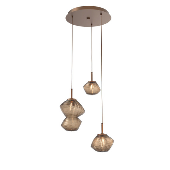 Mini Pendants 3 Light Cluster by Hammerton Studio ( 404 | CHB0089-03-BB-B-C01-L3 Mesa ) 