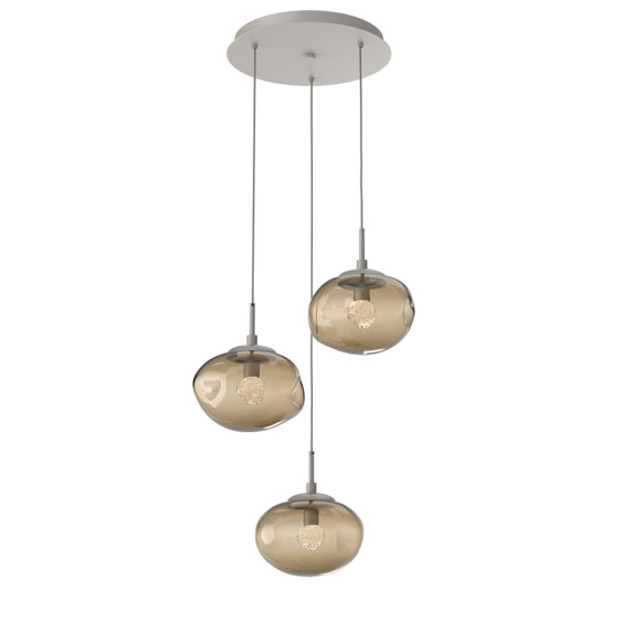 Mini Pendants 3 Light Cluster by Hammerton Studio ( 404 | CHB0068-03-BS-FB-C01-L1 Nebula ) 