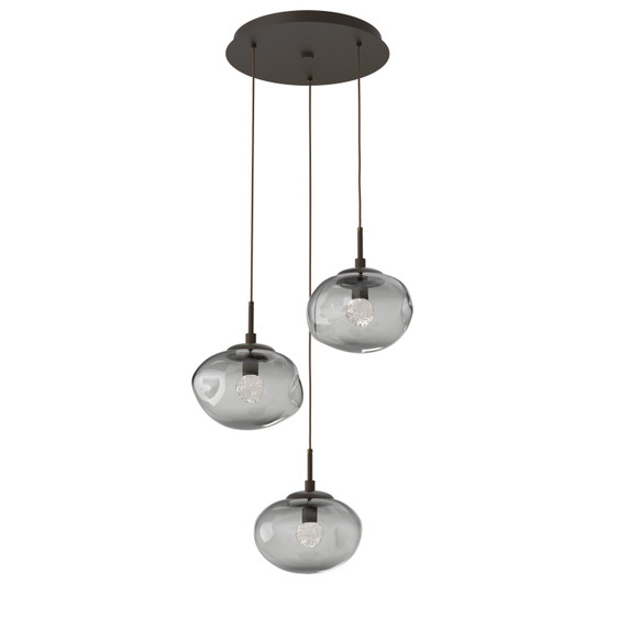 Mini Pendants 3 Light Cluster by Hammerton Studio ( 404 | CHB0068-03-FB-FS-C01-L3 Nebula ) 