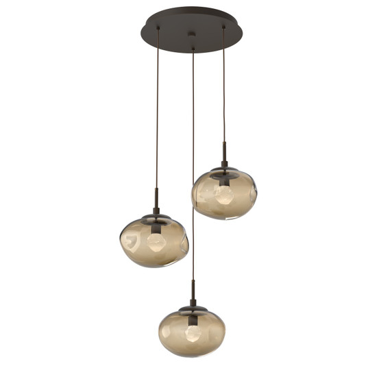 Mini Pendants 3 Light Cluster by Hammerton Studio ( 404 | CHB0068-03-FB-ZB-C01-L1 Nebula ) 