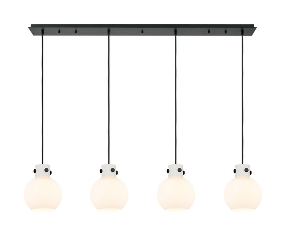 Linear/Island 4 Light + by Innovations ( 405 | 124-410-1PS-BK-G410-8WH Newton ) 