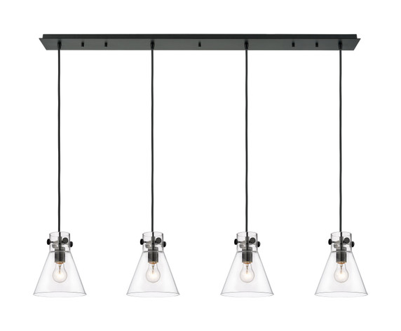 Linear/Island 4 Light + by Innovations ( 405 | 124-410-1PS-BK-G411-8CL Downtown Urban ) 