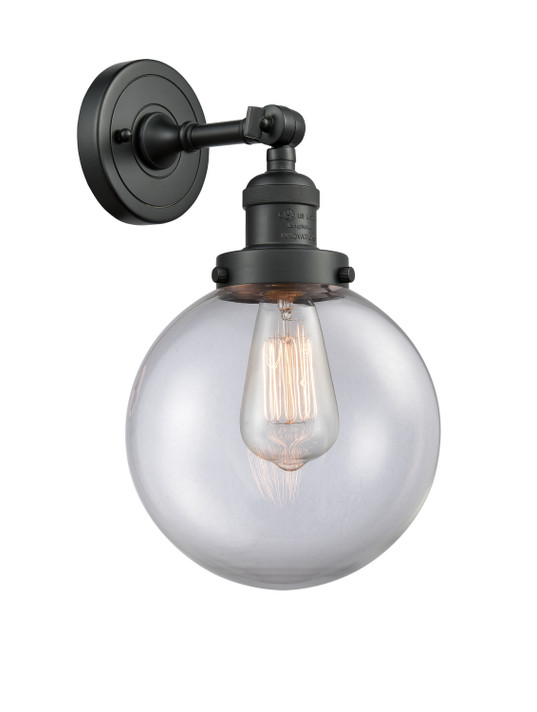 Sconces Single Glass by Innovations ( 405 | 203-BK-G202-8 Franklin Restoration ) 