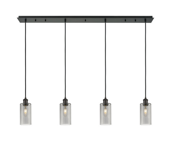 Linear/Island 4 Light + by Innovations ( 405 | 124B-4P-BK-G434-7SM Downtown Urban ) 