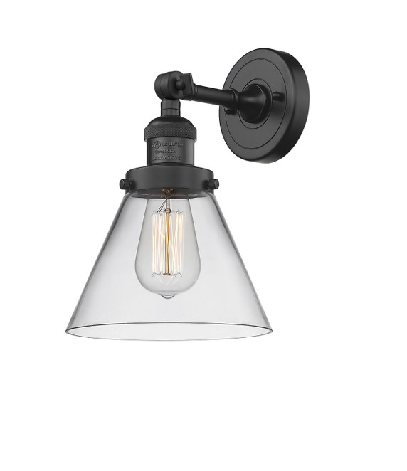 Sconces Single Glass by Innovations ( 405 | 203-BK-G42-LED Franklin Restoration ) 