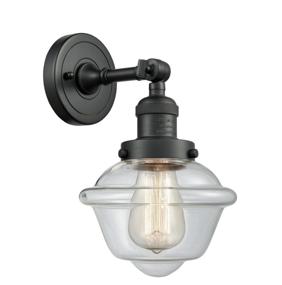 Sconces Single Glass by Innovations ( 405 | 203-BK-G532-LED Franklin Restoration ) 