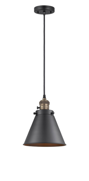 Mini Pendants Metal Shade by Innovations ( 405 | 201CSW-BAB-M13-BK-LED Franklin Restoration ) 