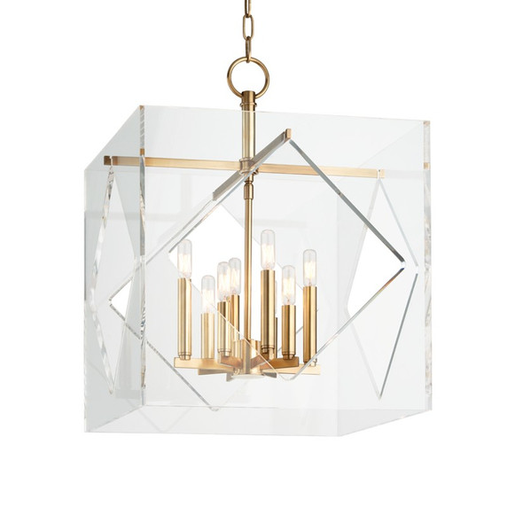 Foyer/Hall Lanterns Glass w/Frame by Hudson Valley ( 70 | 5920-AGB Travis ) 