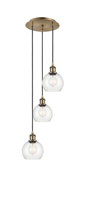 Mini Pendants 3 Light Cluster by Innovations ( 405 | 113B-3P-AB-G122-6 Ballston ) 