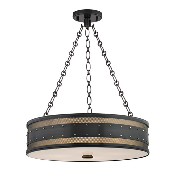 Pendants Drum Shade by Hudson Valley ( 70 | 2222-AOB Gaines ) 