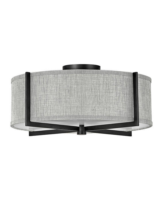 Semi-Flush Mts. Drum Shade by Hinkley ( 13 | 41707BK Axis Heathered Gray ) 