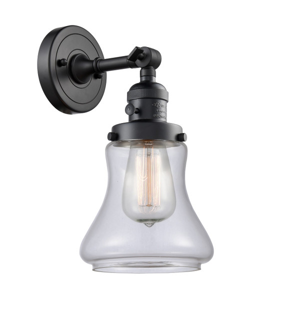 Sconces Single Glass by Innovations ( 405 | 203SW-BK-G192-LED Franklin Restoration ) 