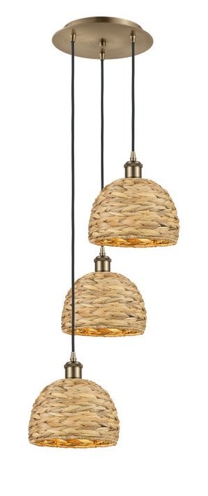 Mini Pendants 3 Light Cluster by Innovations ( 405 | 113B-3P-AB-RBD-8-NAT Ballston ) 