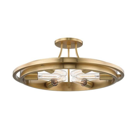 Semi-Flush Mts. Exposed Lamps by Hudson Valley ( 70 | 2721-AGB Chambers ) 