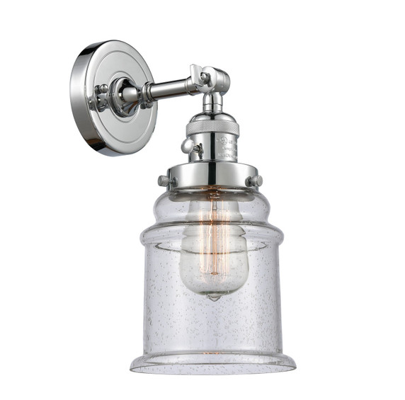 Sconces Single Glass by Innovations ( 405 | 203SW-PC-G184-LED Franklin Restoration ) 