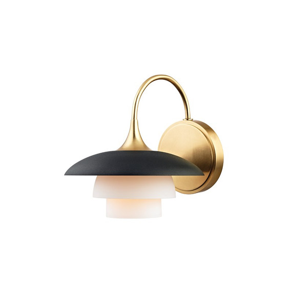 Sconces Single Glass by Hudson Valley ( 70 | 1011-AGB Barron ) 