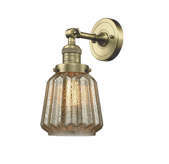 Sconces Single Glass by Innovations ( 405 | 203-AB-G142 Franklin Restoration ) 