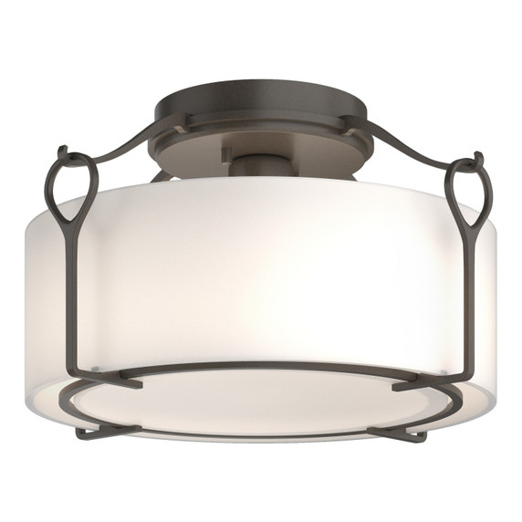 Semi-Flush Mts. Drum Shade by Hubbardton Forge ( 39 | 121142-SKT-07-GG0218 Bow ) 