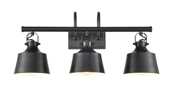 Bathroom Fixtures Three Lights by Innovations ( 405 | 370-3W-BK-M-LED Auralume ) 