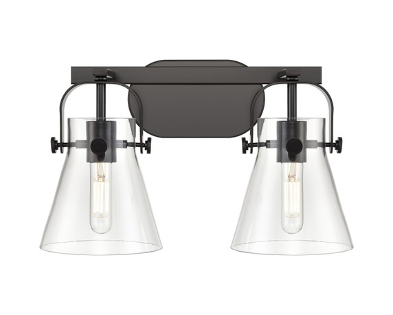 Bathroom Fixtures Two Lights by Innovations ( 405 | 423-2W-BK-G411-6CL Downtown Urban ) 