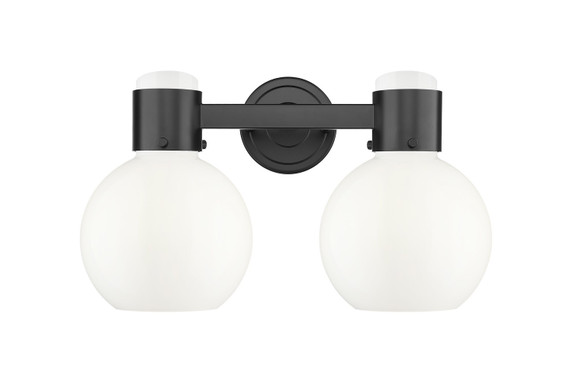 Bathroom Fixtures Two Lights by Innovations ( 405 | 464-2W-BK-G464B-7GW Downtown Urban ) 