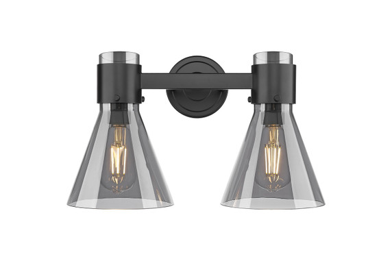 Bathroom Fixtures Two Lights by Innovations ( 405 | 464-2W-BK-G464C-7SM Downtown Urban ) 