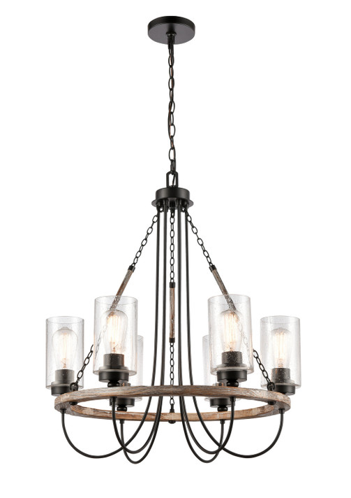 Mid. Chandeliers Glass Up by Innovations ( 405 | 442-6CR-BK-SDY-LED Paladin ) 