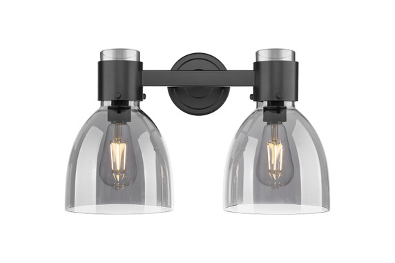 Bathroom Fixtures Two Lights by Innovations ( 405 | 464-2W-BK-G464D-7SM Downtown Urban ) 