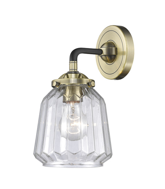 Sconces Single Glass by Innovations ( 405 | 284-1W-BAB-G142 Nouveau ) 
