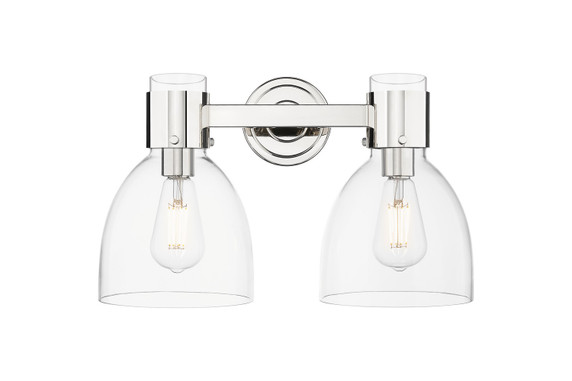 Bathroom Fixtures Two Lights by Innovations ( 405 | 464-2W-PN-G464D-7CL Downtown Urban ) 