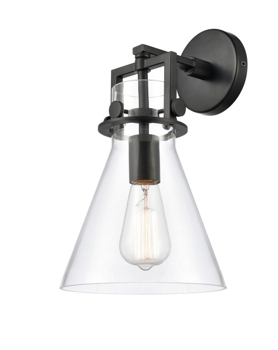 Sconces Single Glass by Innovations ( 405 | 411-1W-BK-G411-8CL Downtown Urban ) 