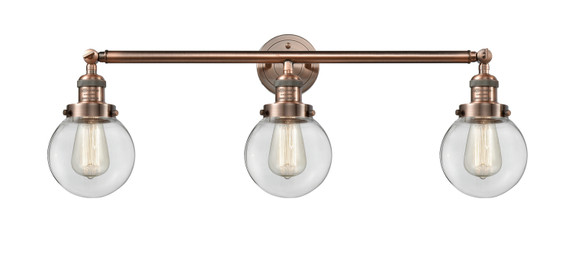 Bathroom Fixtures Three Lights by Innovations ( 405 | 205-AC-G202-6-LED Franklin Restoration ) 