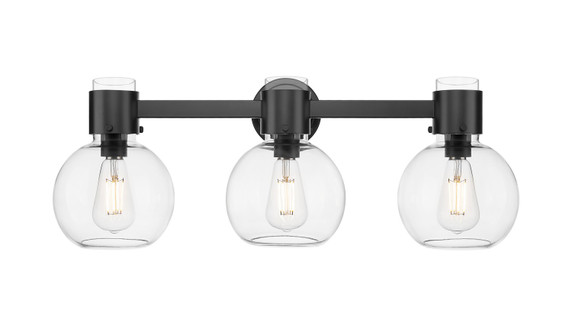 Bathroom Fixtures Three Lights by Innovations ( 405 | 464-3W-BK-G464B-7CL Downtown Urban ) 