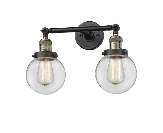 Bathroom Fixtures Two Lights by Innovations ( 405 | 208-BAB-G202-6-LED Franklin Restoration ) 