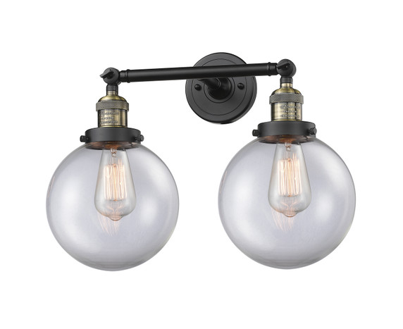 Bathroom Fixtures Two Lights by Innovations ( 405 | 208-BAB-G202-8 Franklin Restoration ) 