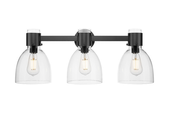 Bathroom Fixtures Three Lights by Innovations ( 405 | 464-3W-BK-G464D-7CL Downtown Urban ) 
