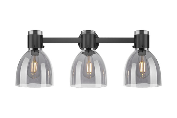 Bathroom Fixtures Three Lights by Innovations ( 405 | 464-3W-BK-G464D-7SM Downtown Urban ) 